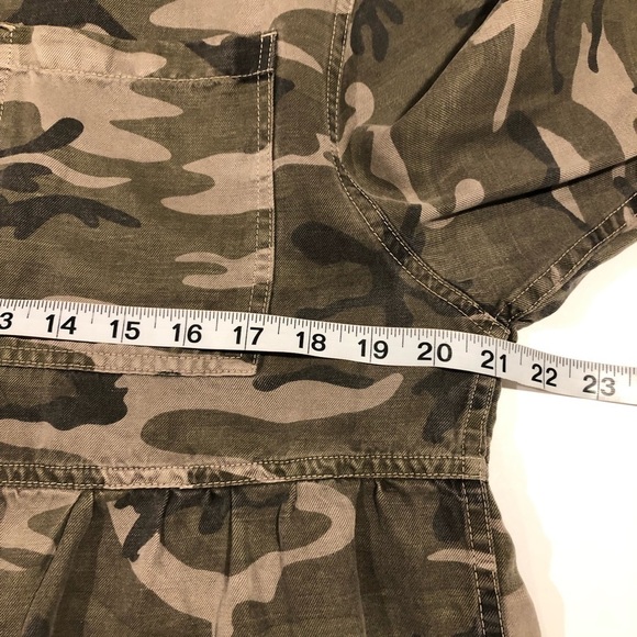 AMO Cropped Rosie Jacket Camo Peplum Linen Tencel M - Picture 10 of 13